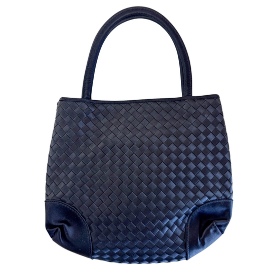 Intrecciato Satin Black Mini Handbag