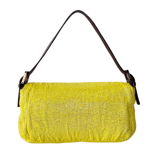 Baguette Yellow Beaded Shoulder Bag