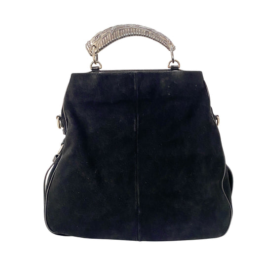 Mombasa Black Suede Shoulder Bag