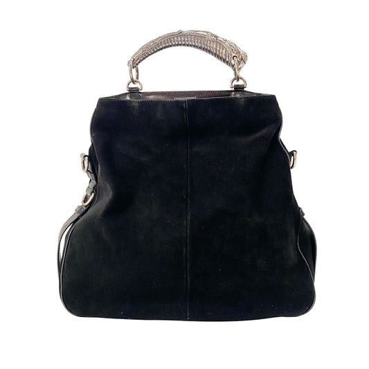 Mombasa Black Suede Shoulder Bag