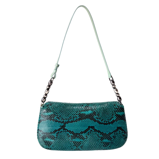 Malice Pearl Turquoise Python Shoulder Bag