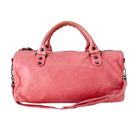 Motocross Twiggy Pink Leather Shoulder Bag