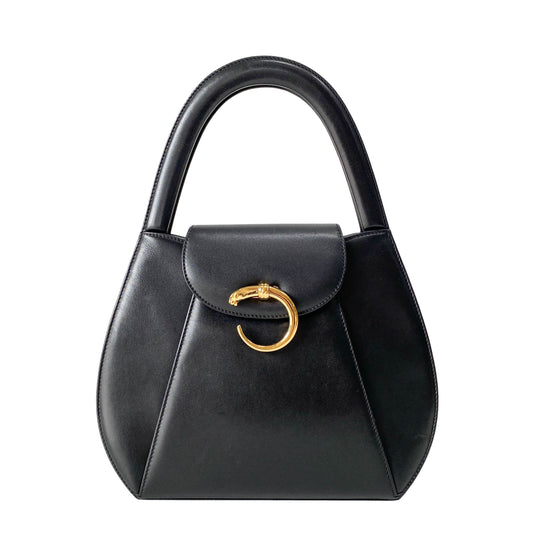 Panthère Black Leather Handbag