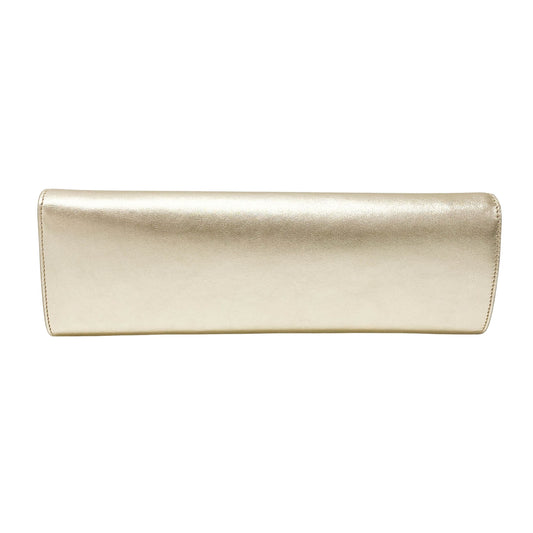 Gold Leather Clutch Bag