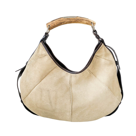 Mombasa Beige Suede Shoulder Bag