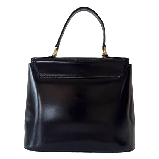 YSL Black Leather Top Handle Bag