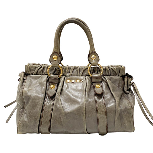 Vitello Grey Leather Bag