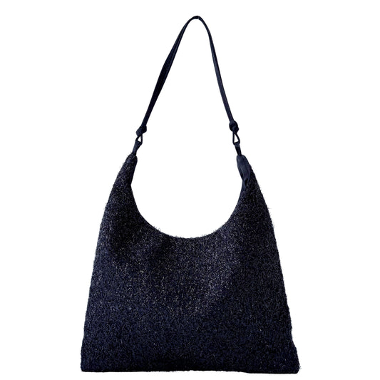 Black Satin Sparkles Shoulder Bag