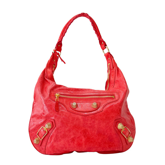 The Day Red Leather Hobo Shoulder Bag