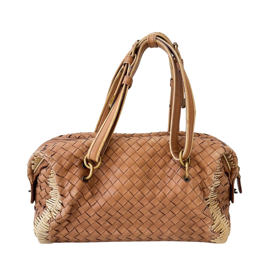 Intrecciato Brown Shoulder Bag