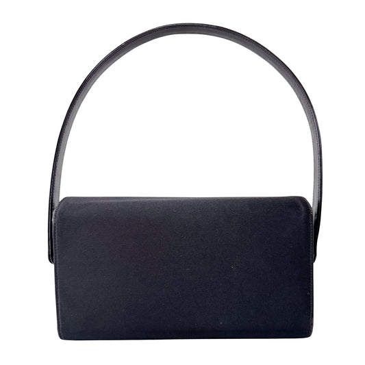 Black Satin Shoulder Bag