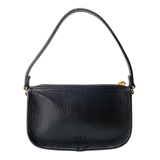 Black Leather Mini Pochette Bag
