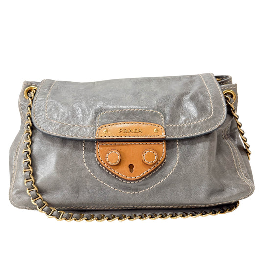 Light Blue Leather Shoulder Bag