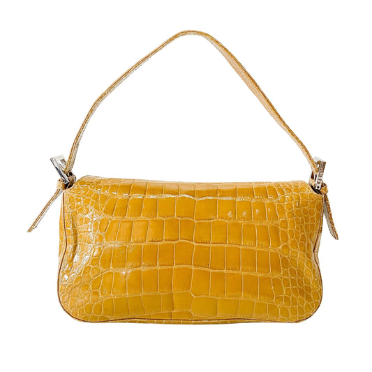 Baguette Yellow Leather Shoulder Bag