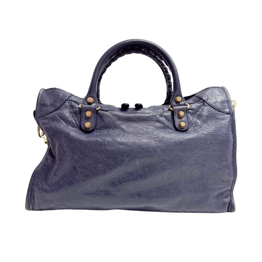 The Giant City Navy Lambskin Two Way Bag