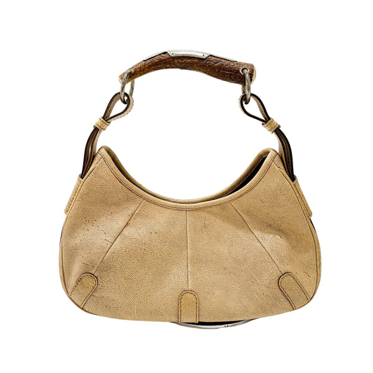 YSL Mombasa Beige Leather Shoulder Bag