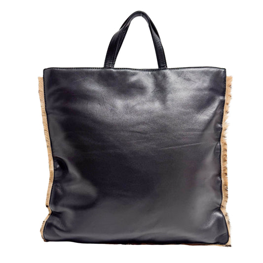 Brown Animal Print Pony Hair Handbag