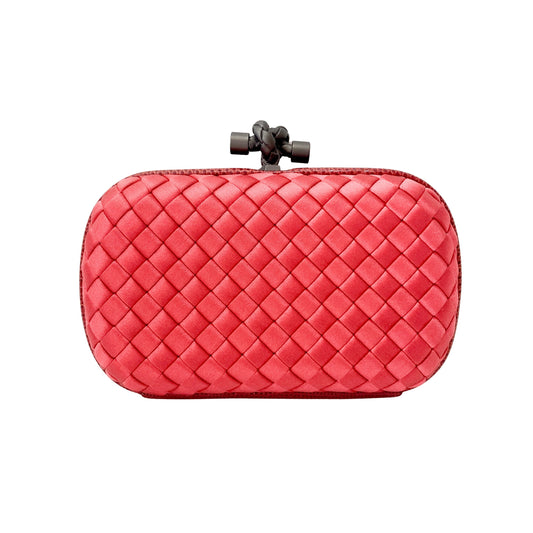 Red Intrecciato Knot Clutch