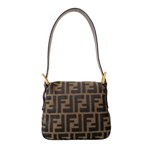 Mini Zucca Brown Canvas Shoulder Bag