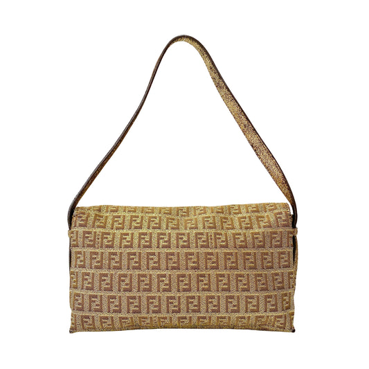 Gold FF Coated Canvas Shoulder Bag