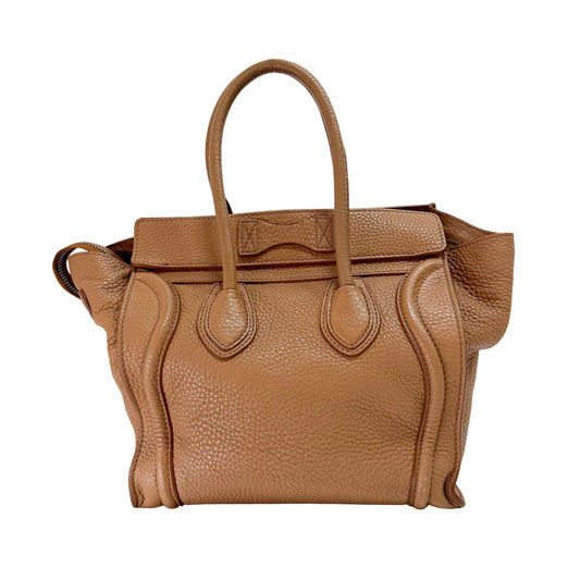 Luggage Micro Beige Leather Handbag
