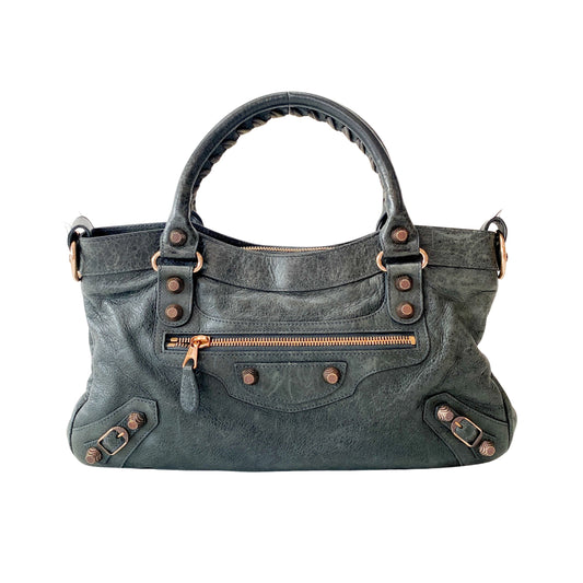 The First Grey Leather Bag