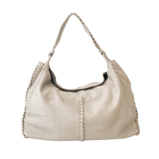 Grey Leather Hobo