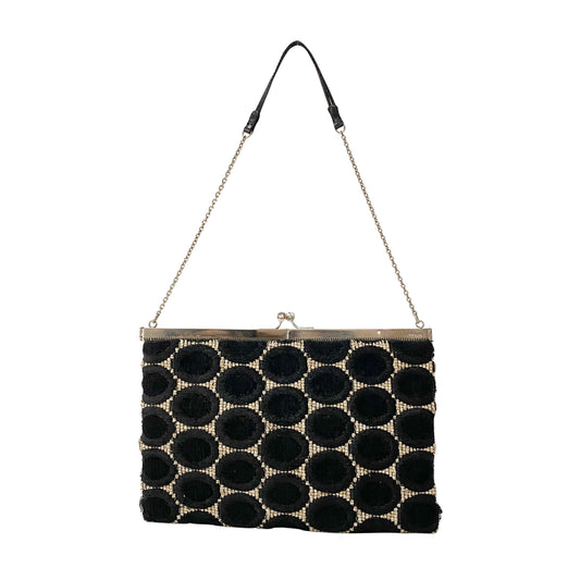 Circle Print Chain Shoulder Bag