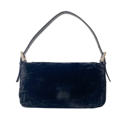 Baguette Velvet Black Rhinestone Hardware