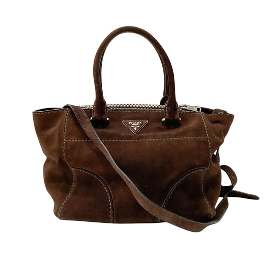 Brown Suede Two Way Bag