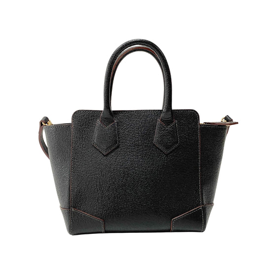 Black/Brown Leather Mini Handbag