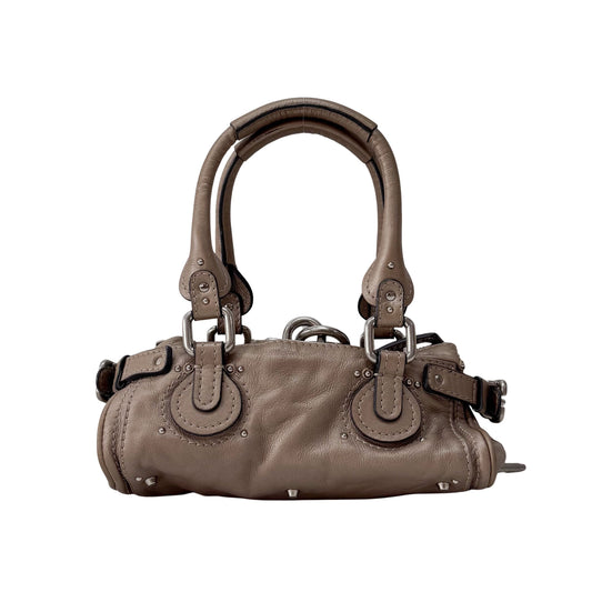 Paddington Small Grey Leather Shoulder Bag