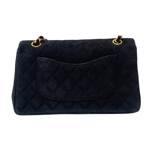 Timeless Classic Flap Black Suede Matelasse 25