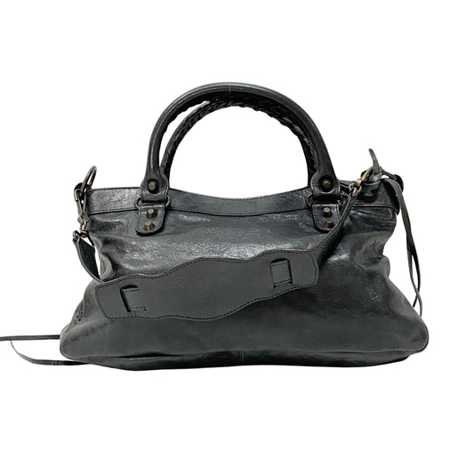 The First Black Leather Two Way Bag
