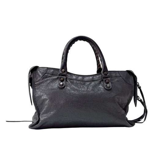 The First Grey Calfskin Leather Two Way Bag