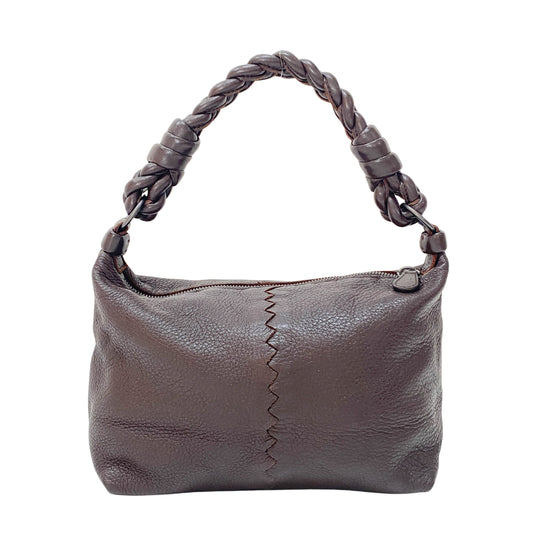 Dark Brown Leather Braided Handle