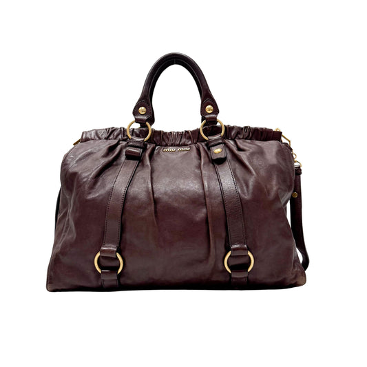 Vitello Brown LM Leather Handbag Shoulder Bag