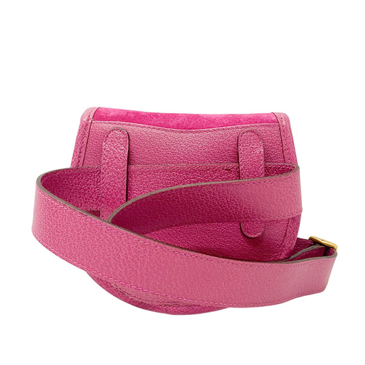 Pink Suede Horsebit Waist Bag