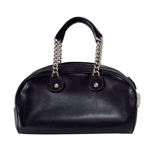 Gambler Black Leather Handbag