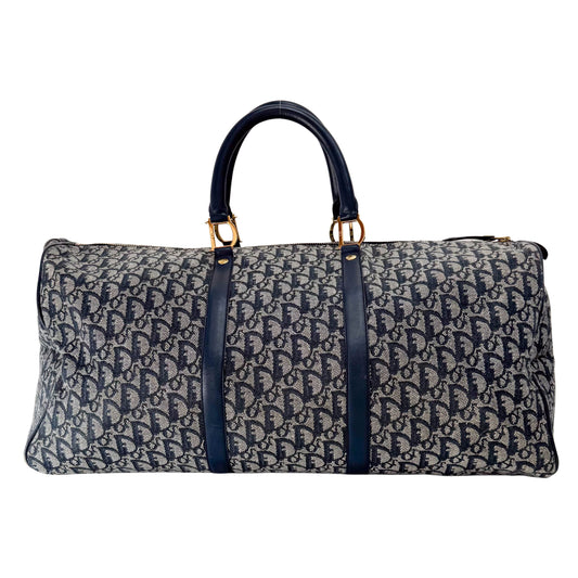 Boston Trotter Navy Canvas Two Way Bag