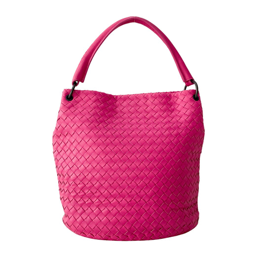 Pink Leather Intrecciato