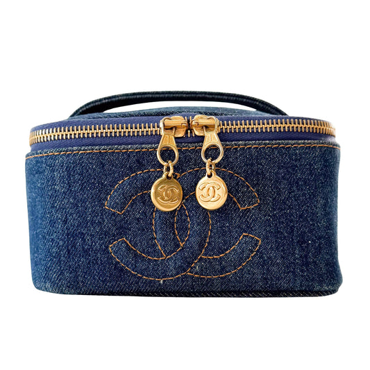 CC Logo Denim Vanity Bag