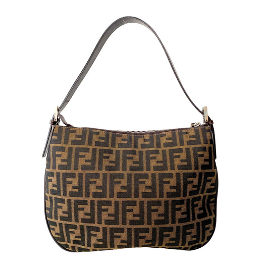 Zucca Brown Canvas Shoulder Bag