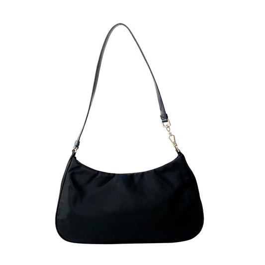 Small Black Nylon Shoulder Bag