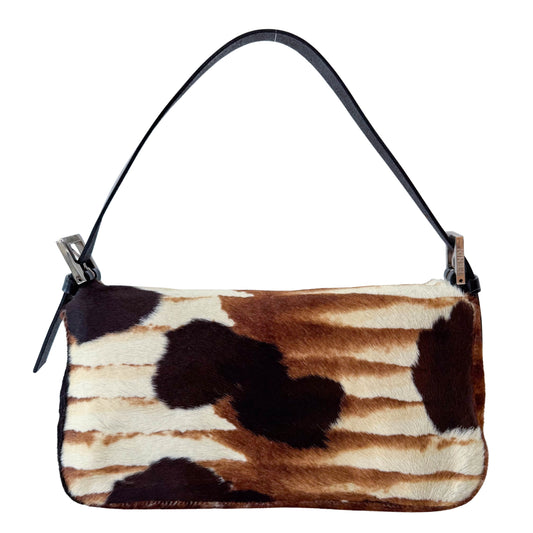 Baguette Multi-colour Animal Print Pony Hair Shoulder Bag