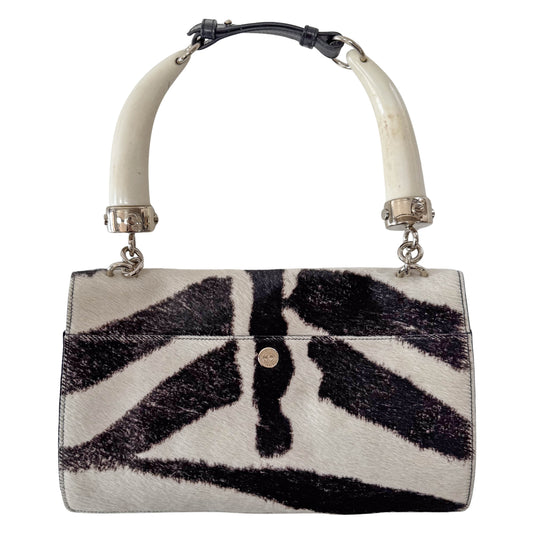 Mombasa Double Horn Cow Print Pony Hair Bag