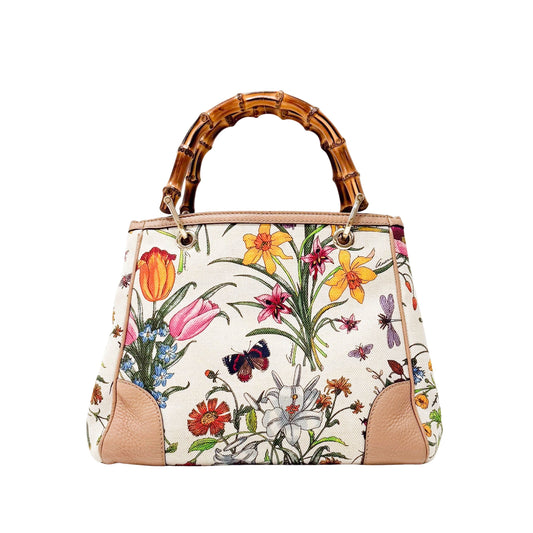Bamboo Multi-colour Floral Canvas Bag
