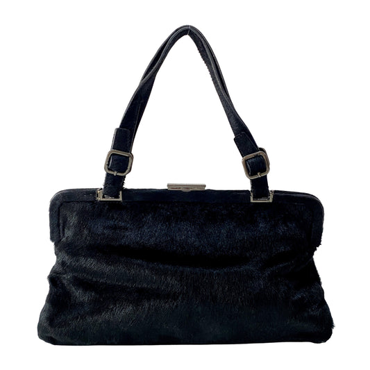 Black Pony Hair Shoulder Bag