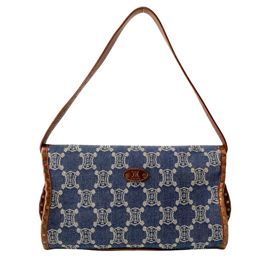 Paris Macadam Blue Denim Shoulder Bag