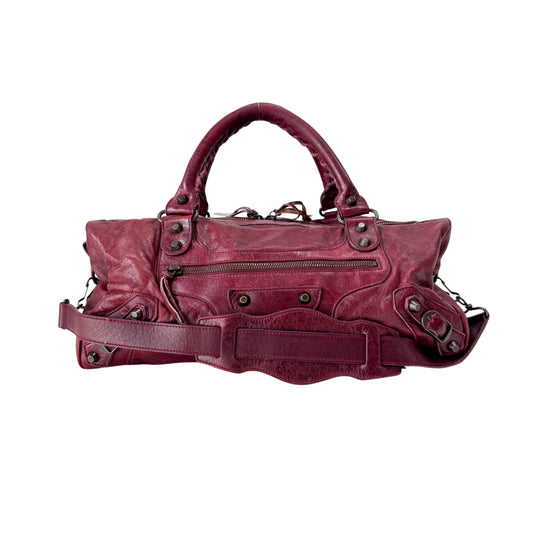 The City Burgundy Leather Two Way Bag